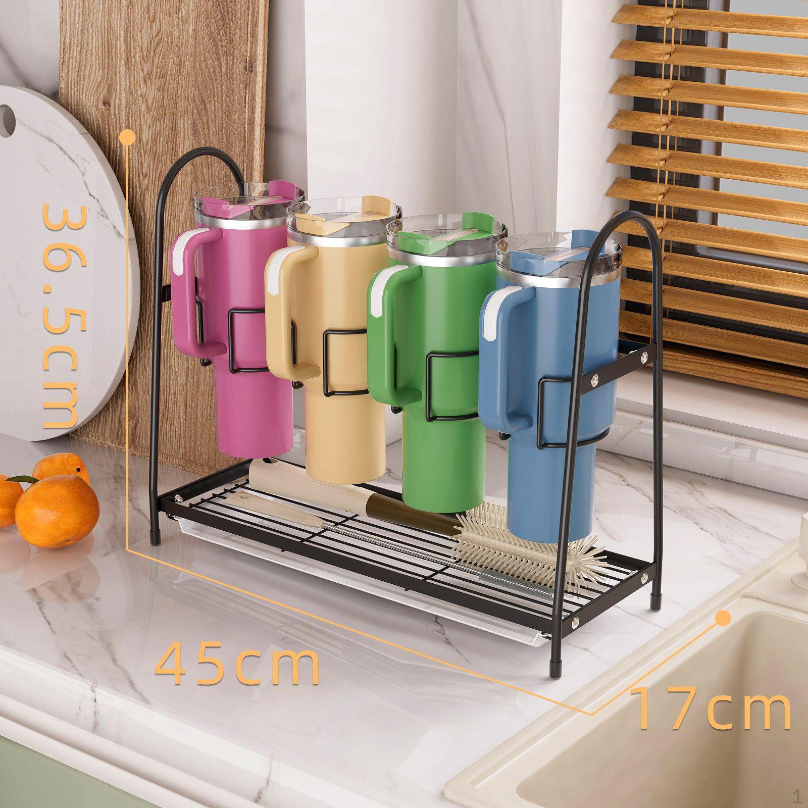 

Подставка-держатель для бутылок и кружек, для хранения в кладовых шкафах black