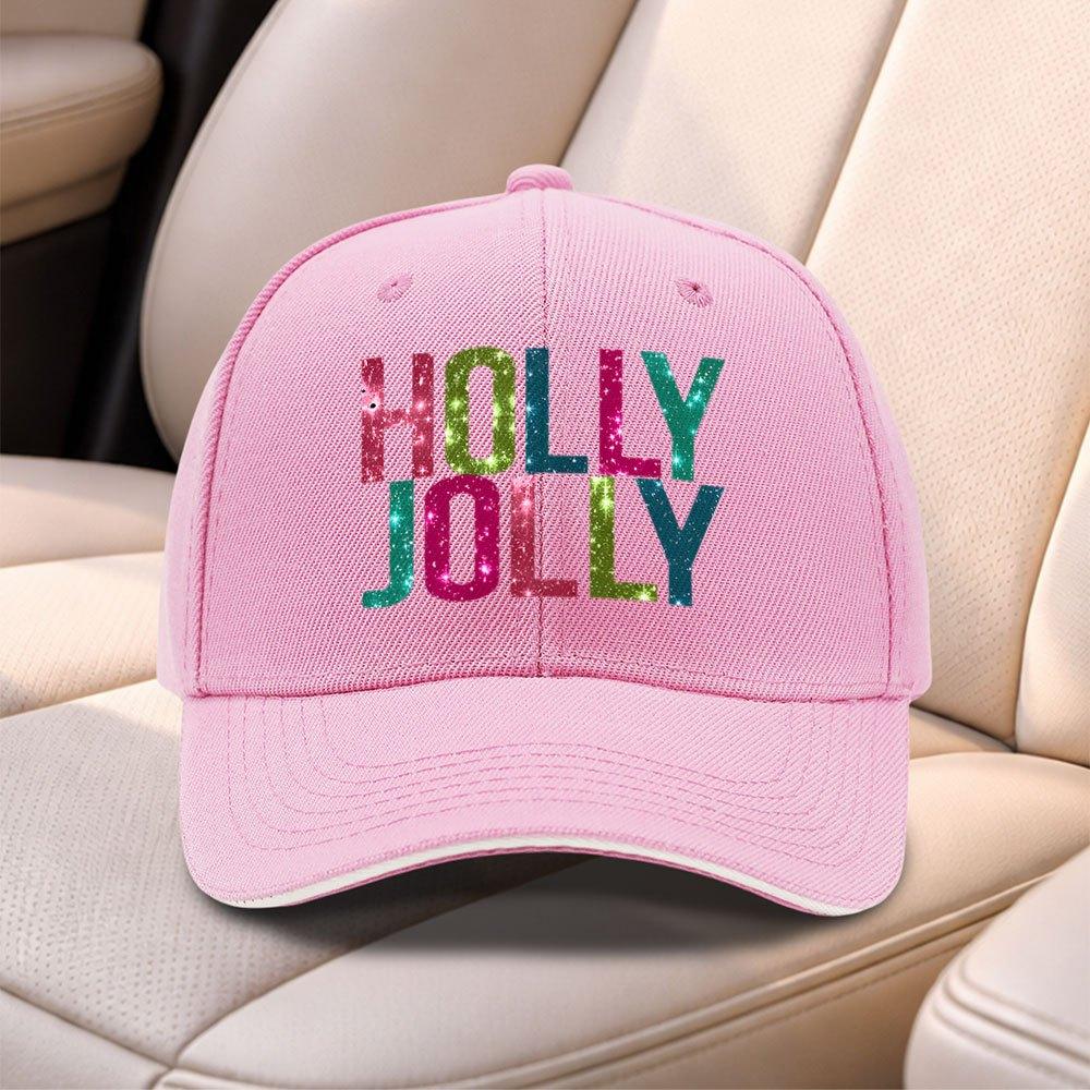 Holly Jolly Sandwich Cap Baseball Hat Adjustable Duckbill Hat For Men Women