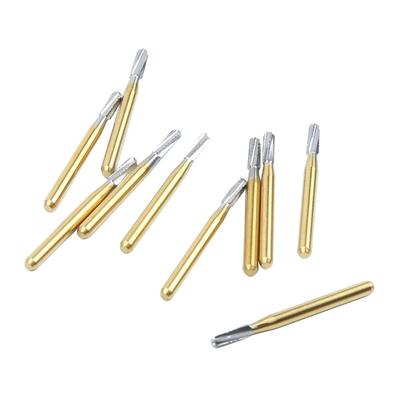Zahnärztliche gebrochene Krone Nadel FG1558 Zahnärztliche Bohrer Endodontie Vergoldeter Schaft Zahnärztliche Hartmetallfräser Finieren Polieren Bohrer
