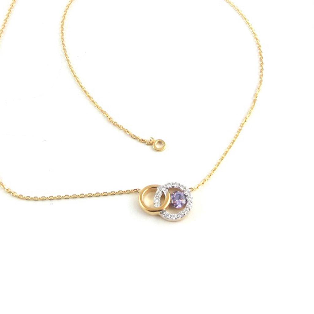 Altesse [L1307] - Gold Plated 'Scarlett' Amethyst Necklace