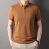 Men'S Short-Sleeved Pure Cotton Solid Color Polo Shirt Father'S Loose Casual Lapel High-End Clothes