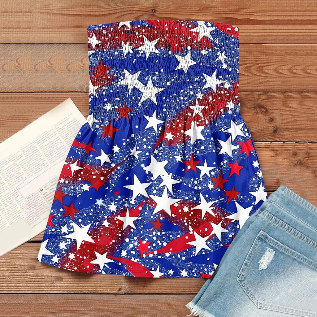 Summer Tube Tops For Women,Cute Sexy Off Shoulder Print Sleeveless T-Shirt