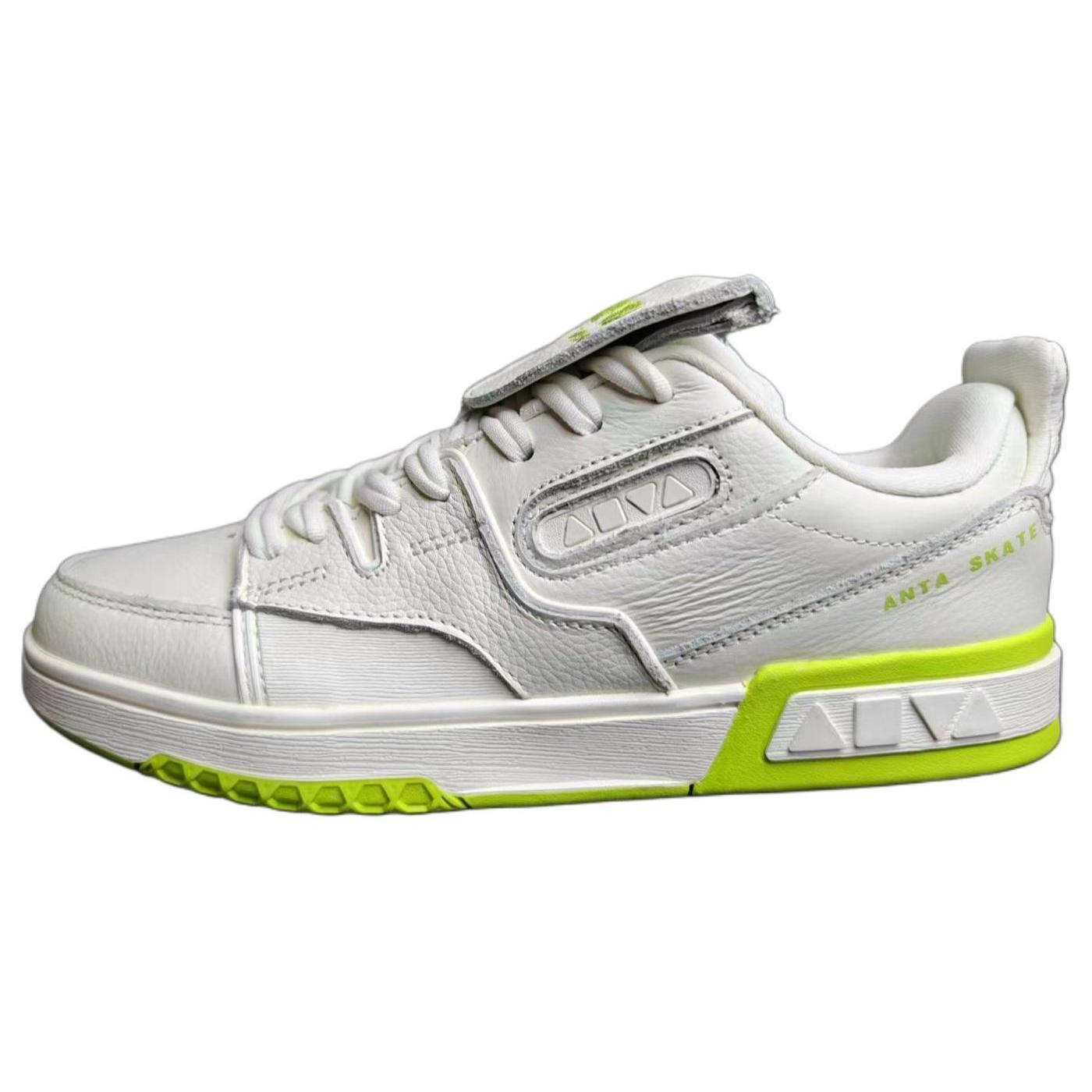 

New Anta AOYU Cushioning, Wear Resistant Low top Skateboard Shoes Unisex White Yellow 112319119-1 43