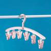 12 Clips Sock Drying Rack Windproof Underwear Clip Dormitory Student Folding Hanger Household Drying Clip Plastic Hanger