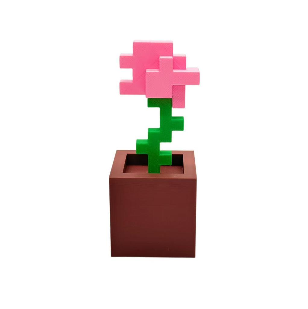 Minecraft Rose Tulip Desktop Ornament – Holiday Gift Idea