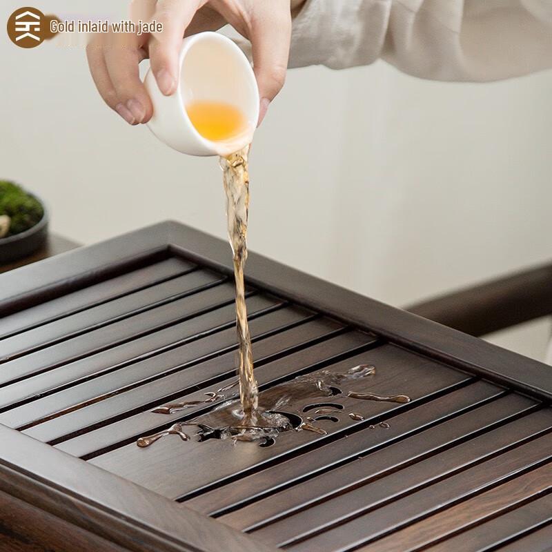 Ebony Solid Wood Drawer Tea Tray