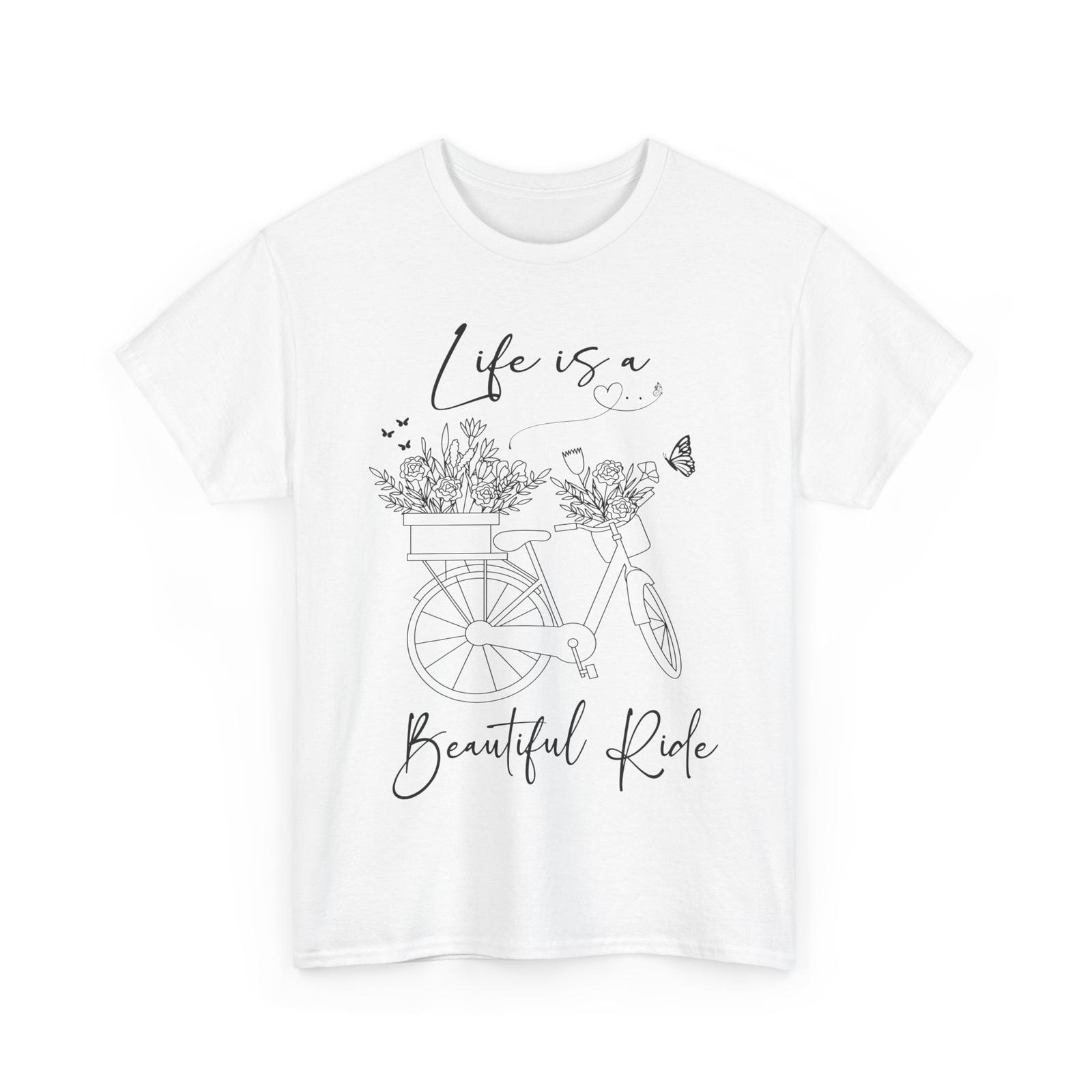 Cyclist T-Shirt | Bicycle Shirt | Life Is A Beautiful Ride | Biking Shirt Unisex T-Shirt XL