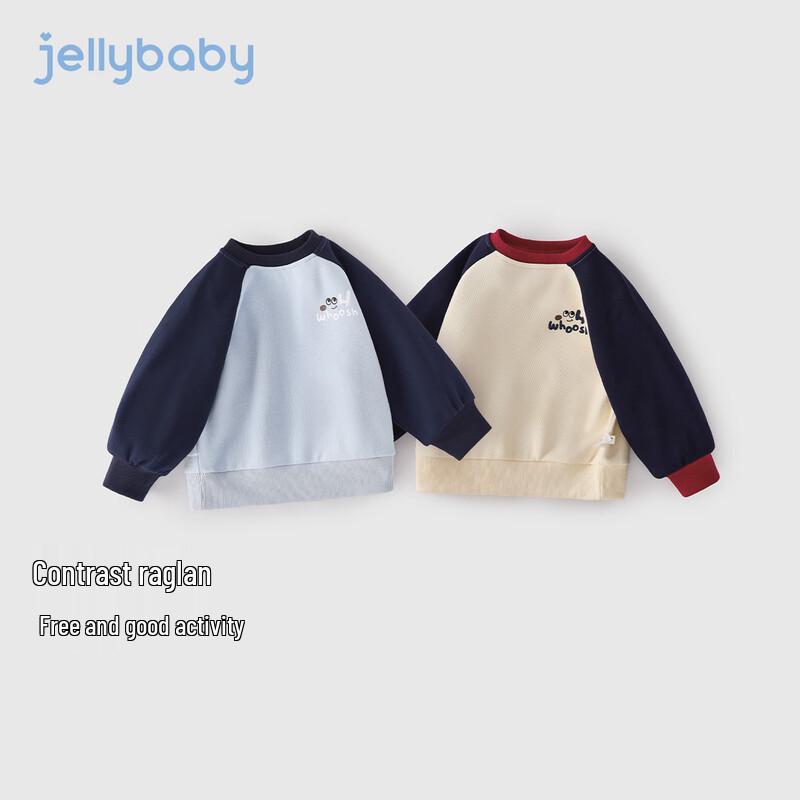 JELLYBABY Boys' Color-Block Dog Print Pullover Sweatshirt