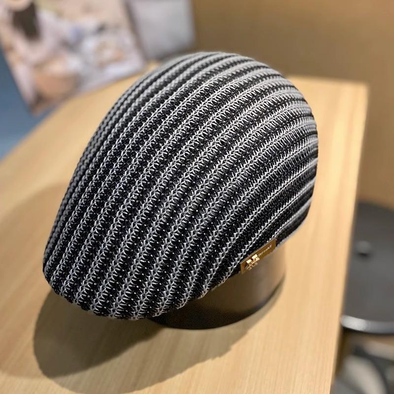 Винтажная Художественная Беретка из Дышащего Полиэстера для Повседневного и Шикарного Стиля чёрный