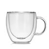 90ml 250ml Two size Double Wall Glass Cup With the Handle Coffee Mugs Kungfu Tea Cup Milk Juice Healthy Drink Mug