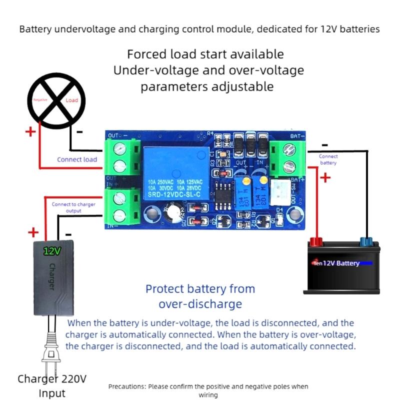 12V Battery Voltages Protector Auto Cut Off Control Board With Adjustable Shutdown Setting