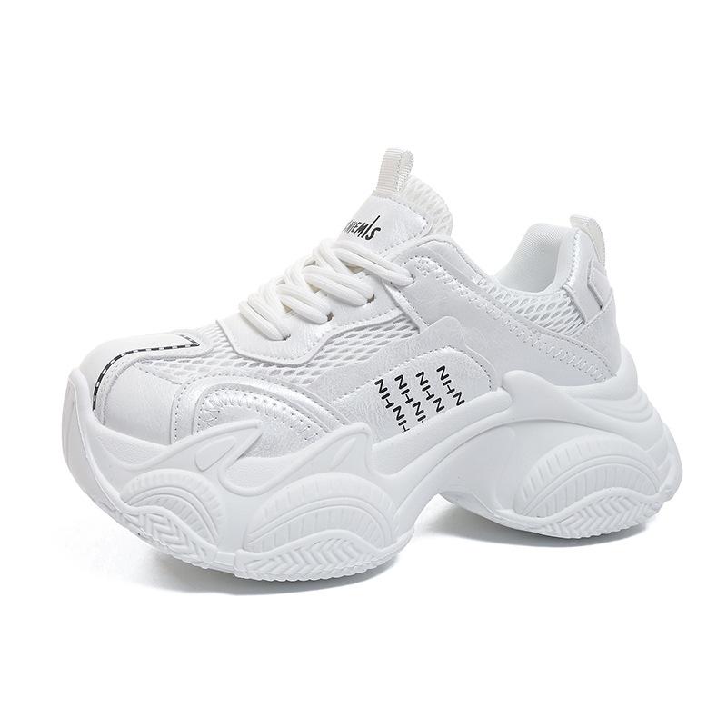 Thick-soled Muffin Mesh Dad Shoes Women's Spring New Small Man Thick-soled Color Matching Versatile Fashion Casual Shoes