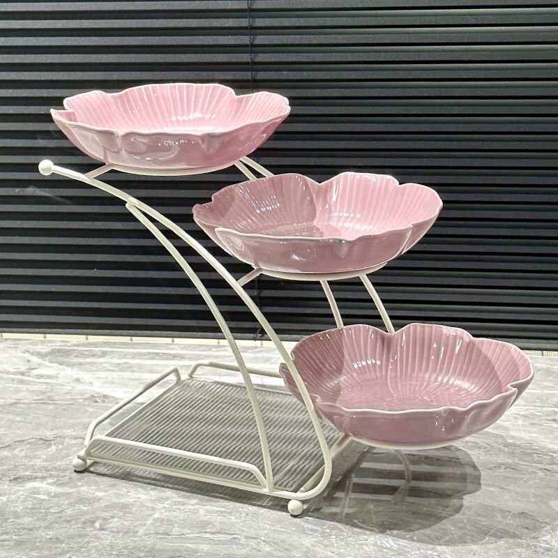 Light Luxury Tiered Ceramic Fruit Plate