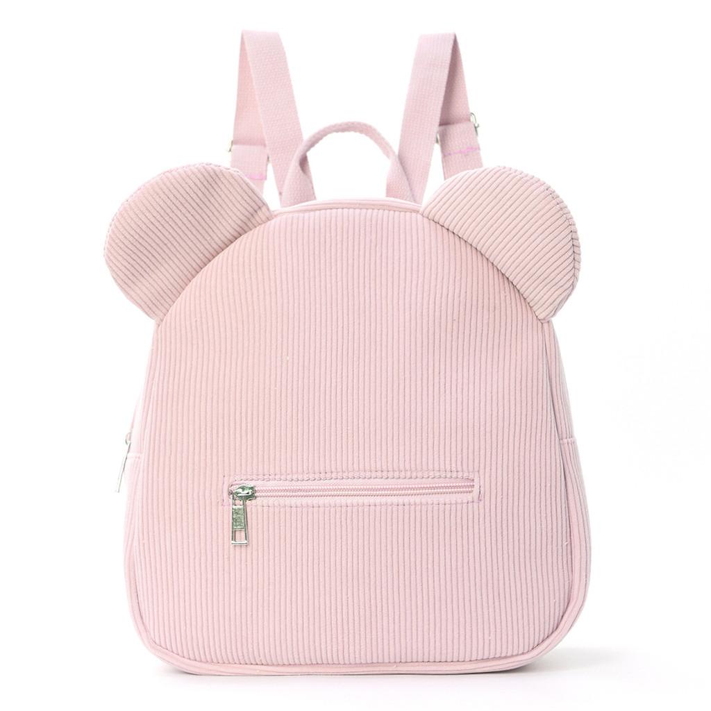 Plüschbär mit Ohren Kinderrucksack mit gestickten Buchstaben für den täglichen Gebrauch