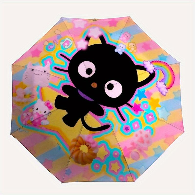 

1pc Kawaii Cat Automatic Open/close Folding Umbrella, Compact Portable Travel Umbrella, Perfect Birthday/Christmas, Cute Umbrella, Durable C