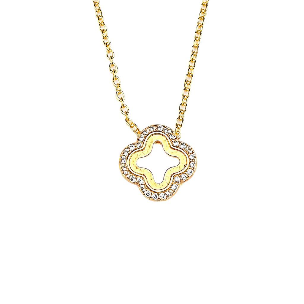 Four-Leaf Clover Diamond-Inlaid Necklace - Elegant, Simple, Versatile Clavicle Chain Design