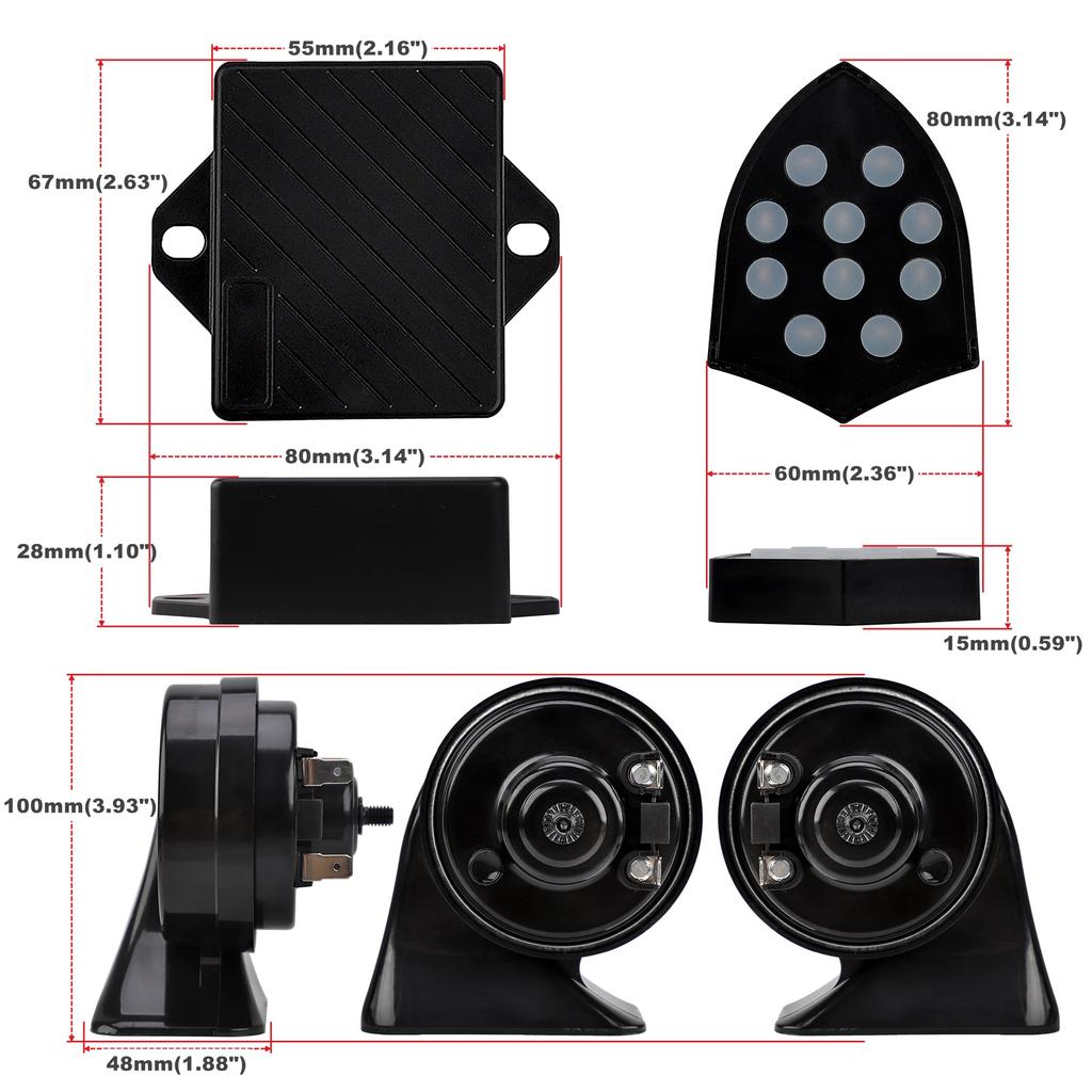 10 Sound Musical Controller Regulator Monitor 12V Universal Electronic Horn Snail Trumpets Electric Siren Automotive accessories