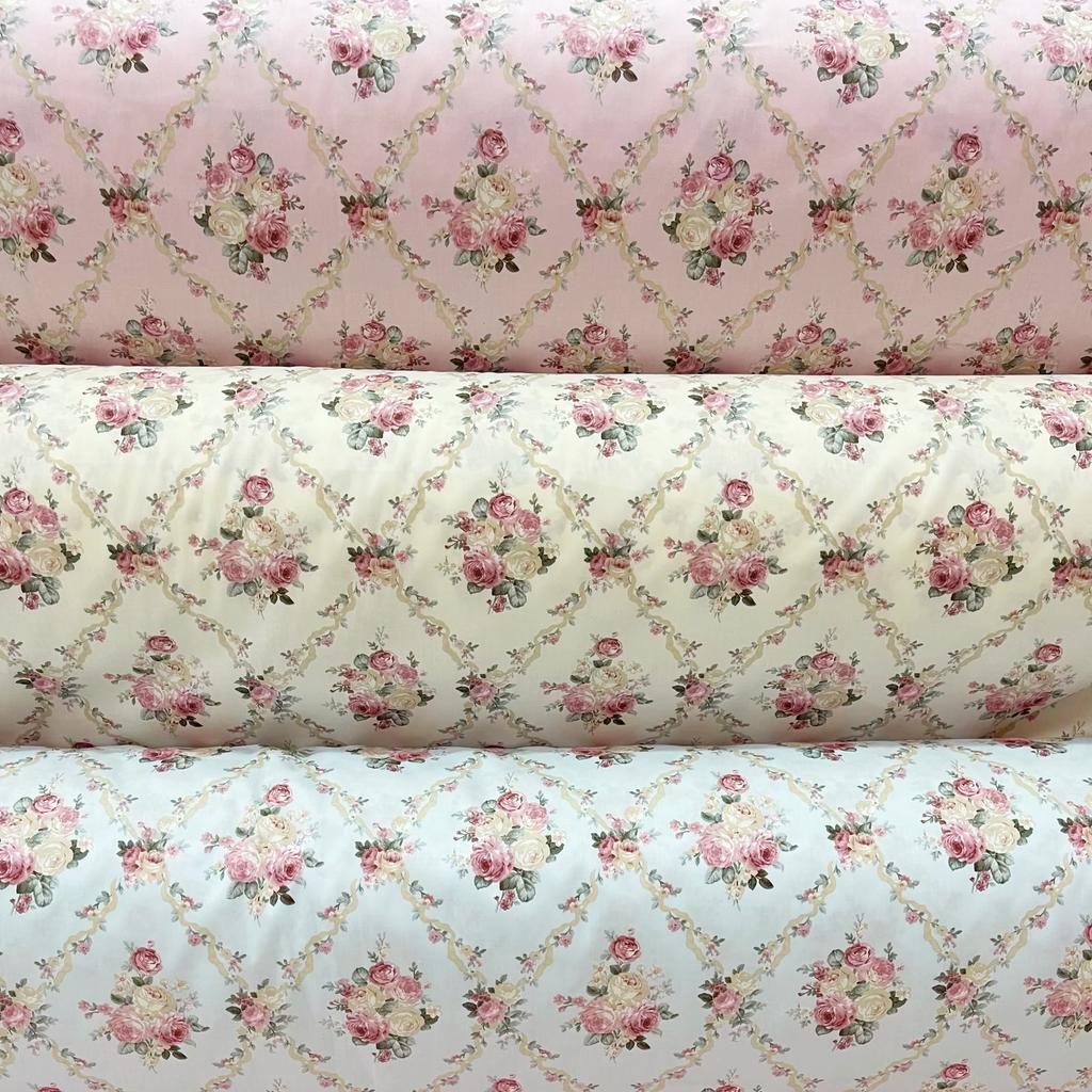 160cm*50cm rose cotton fabric DIY bedding apparel dress patchwork fabric kids handwork cotton cloth tecido