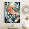 RUOPOTY DIY Malování podle čísel Zlatá rybka Plavající zvířata Ručně malovaný olejomalba Plátno Vybarvování Domácí nástěnná dekorace 40x50cm