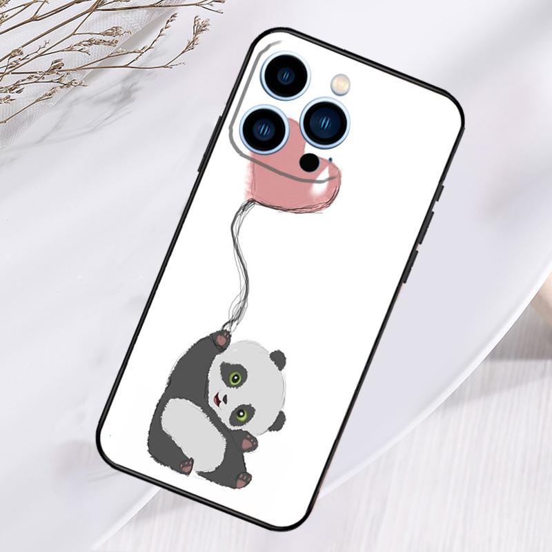 Cartoon Panda Phone Case For iPhone 17 Pro Max 15 14 13 12 11 16 Pro Max Plus 12 13 Mini 16e 17 Air Cover