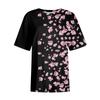 Camisetas Estampadas da Moda Para Mulheres Verão Tops de Manga Curta Blusa Solta com Decote Scoop