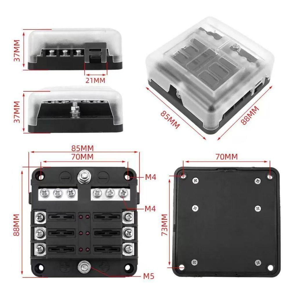 6 Ways Fuse Block Negative Bus Bar Automotive Fuse Box For Car Marine Boat Remoulded