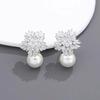 Exquisite Diamond-Set Fireworks Flowers Exaggerated Design Earrings Fashionable And Versatile Niche Simple Cold Wind Temperament Earrings