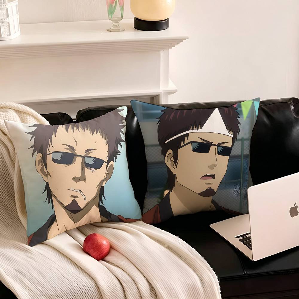 1pc Hasegawa Taizo Anime Cartoon Characters Pillow Case Fashion Square Pillowcase Bedroom Sofa Room Ins Decoration Leisure