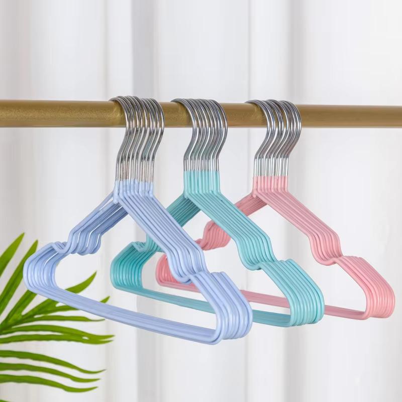 10 Piece Baby Hangers Non-slip Rubber Coating Kids Clothes Hangers Metal Infant Hangers for Toddler Coat Pant Closet Organizatio