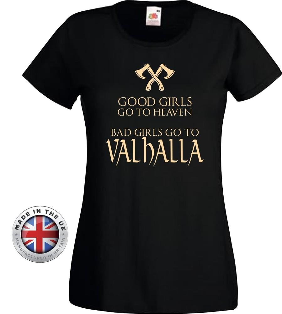 Viking Tshirt Valkyrie Bad Girls Go To Valhalla Black TShirtUnisex Or Fitted S
