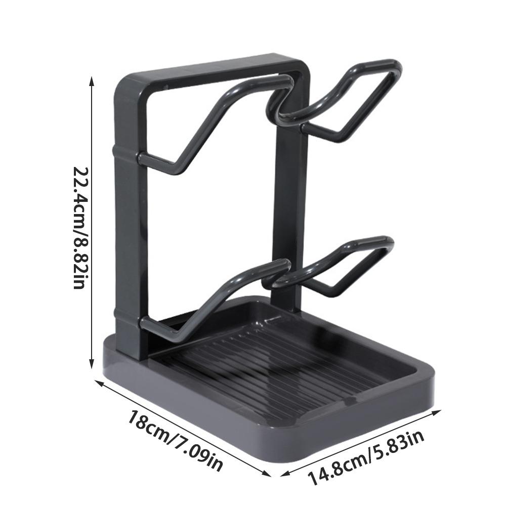 Double Layer Pot Lid Rack Non-slip Large Capacity Pot Lid Organizer Draining Kitchen Storage Rack