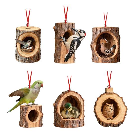 

6 шт. Рождественское украшение Лесное животное Белка Обезьяна Коала Дизайн Акриловое подвесное украшение Рождественская елка Домашний декор E