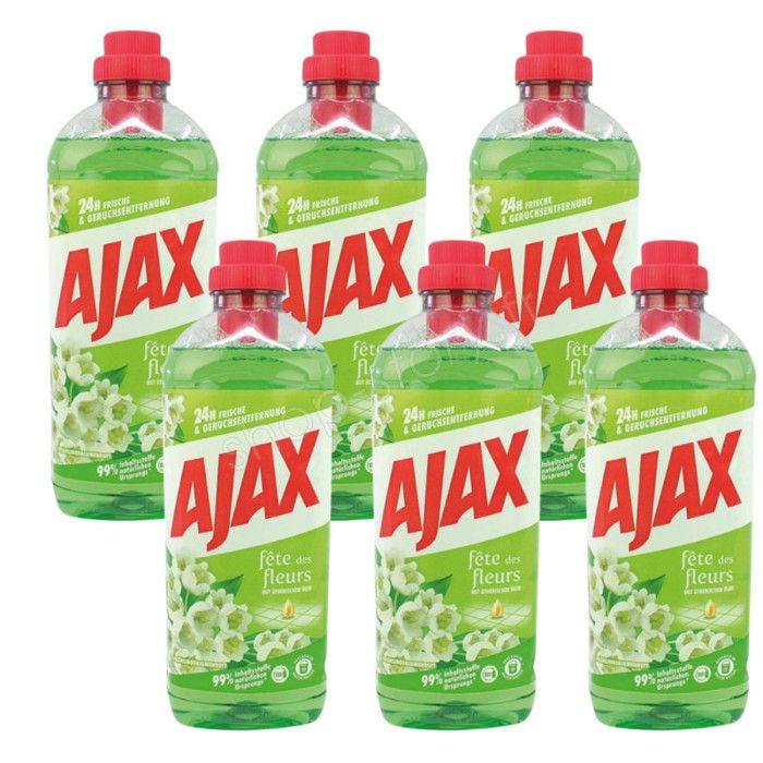 SHOP-STORY - AJAXVE_6x : Pack de 6 Nettoyants Multi surfaces AJAX Multi-Usages 6L - Fleurs de Printemps