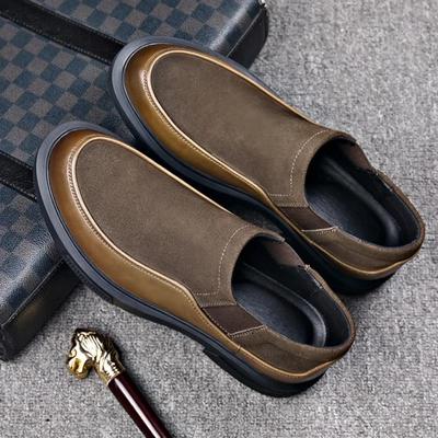 Designer Loafers Men New Cow Suede Casual Leather Shoes with Soft Soles Trendy and Versatile Men's Shoes Genuine Leather