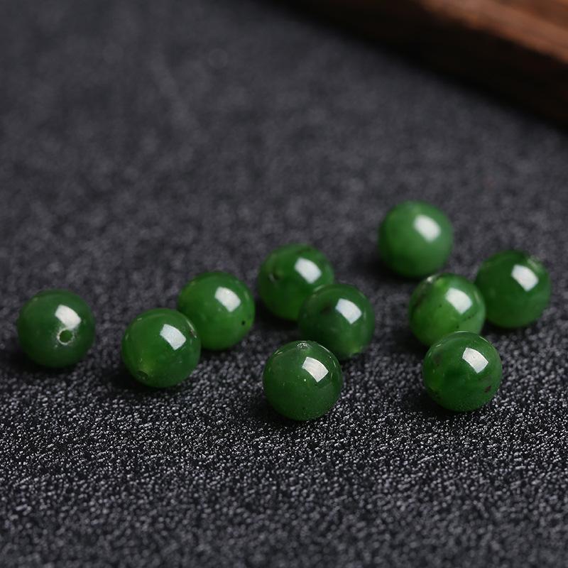 Natural Hetian Jade 8mm Jasper Round Beads for DIY Jewelry: Bracelet & Necklace Accessory.