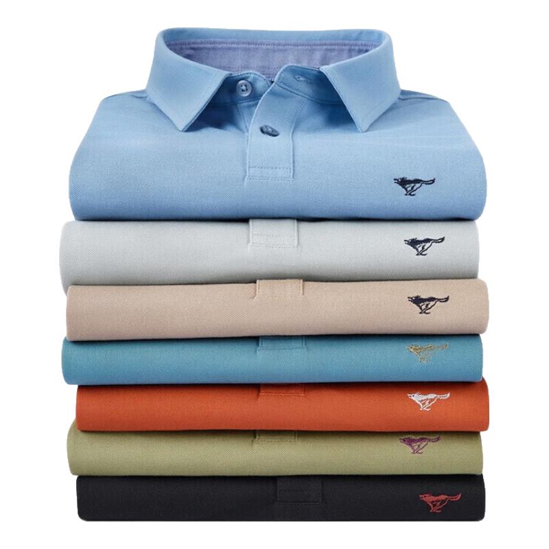 Sevenwolves Men's Summer Antibacterial Business Casual Polo T-Shirt