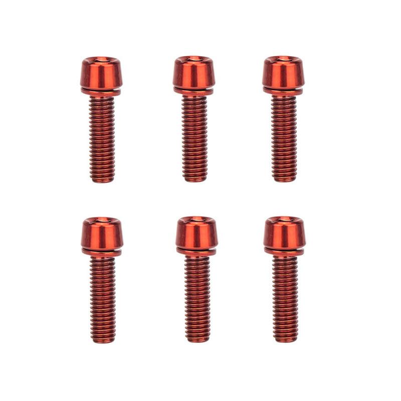 6Pcs M5X18Mm Mountain Bike Stem Bolts Titanium Plated Allen Hex Head Bike Stem Screws With Washers Handlebar Bolt Plating