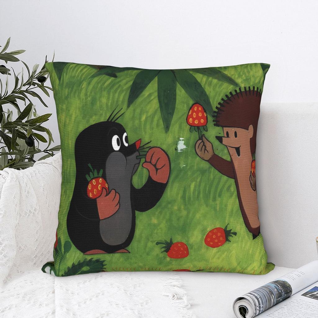Der kleine Maulwurf und Freunde Kissenbezug Lustiger Kissenbezug für Sofa Schlafzimmer Heimdeko Weiche Kissenbezüge Geschenk