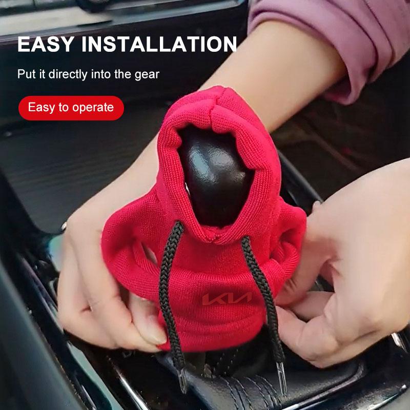 Hoodie Car Gear Shift Knob Cover Fashion Gearshift Handle Decorative For KIA Rio Ceed Sportage Sorento k2 k3 k4 k5 k6 Soul Opeima