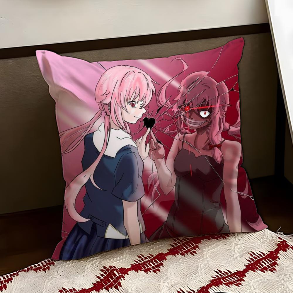 MMirai NNikki Cushion Cover Reversible Soft Durable Pillow Cover Home Car MultiScene Use for Daily Comfort