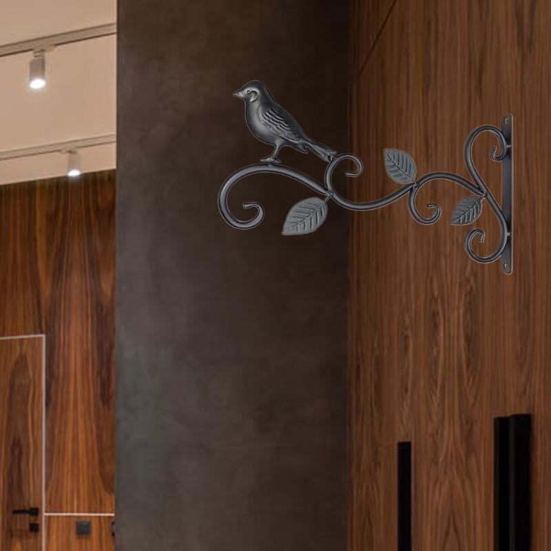 Iron Hanging Bracket Wall Hook Plant Hanger for Bird Feeder Lanterns Flower Brackets Wind Outdoor Decoration