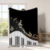 Wavy Piano Keys Floating Music Staff Symbol Throw Blanket For Dorm Office Desk Nap Bedroom Break Birthday Band Friends Gift