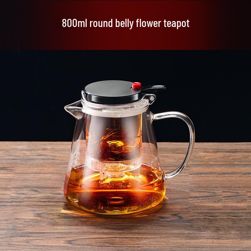 High Temperature Resistant Glass Teapot Set with Teacup and Tea Strainer