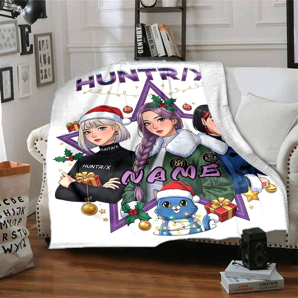 Custom 1pc Electric Energy Name Artwork Blanket, Soft And Comfortable Blanket, Casual Warm, Camping Travel Blanket, Birthday Gift Q912137