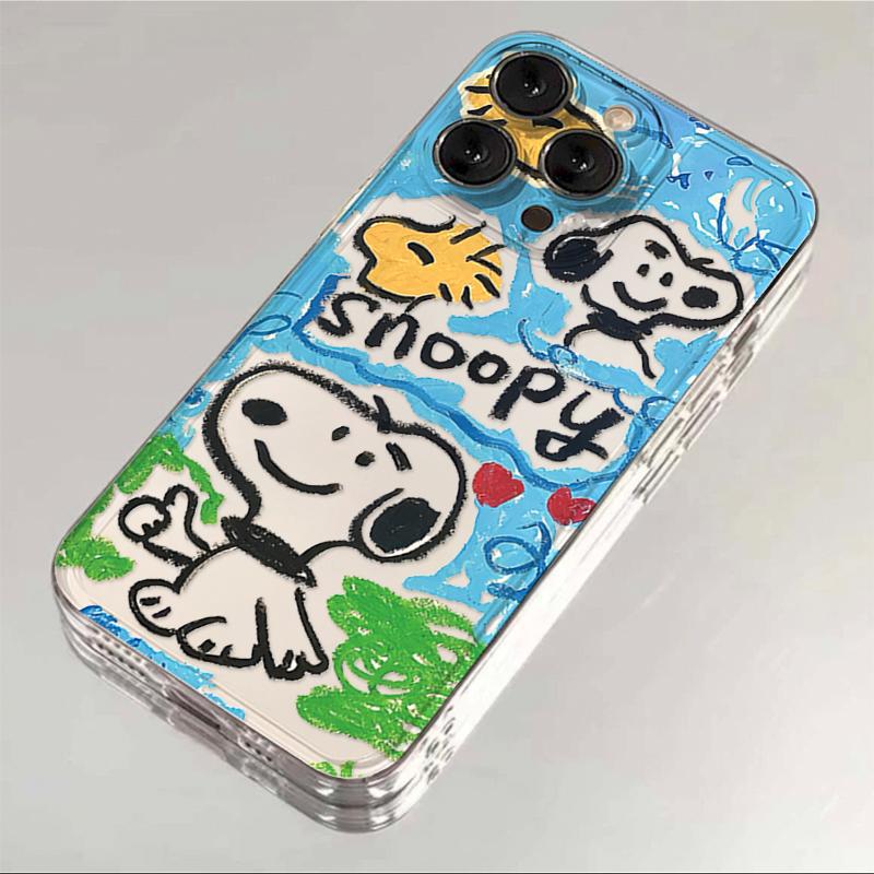Applicable to Apple 11ProMax mobile phone case, new iphone11 advanced sense 11 silicone anti-drop hand-painted Snoopy