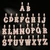 European and American New Hip Hop 26 English Letter Necklace Copper Set Zircon with Thorn Rock Sugar Letter Men's Necklace Pendant