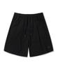 Divine Distance Single-Pleat Textured Half Pants [Black]