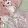 50970 Floral Mesh Nightgown with Bowknot and Removable Pads