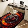 "Fiery Dragon Logo Art Print - Fantasy Beast Design"Office Mat Perfect for Home Decor Office Desk Chair Rugs Chair Carpet for Office Polyest