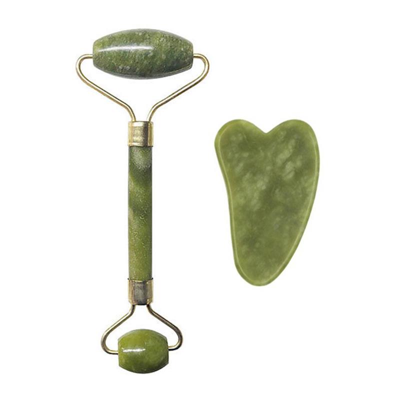 Xiuyu Roller Gua Sha Gouache Scraper Roller Massager Facial Anti Aging Natural Jade Stone Face Lifting Facial Skin Care Tools
